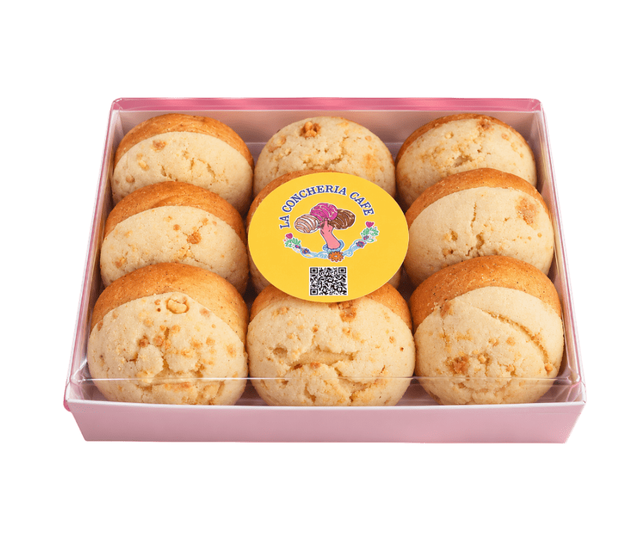 Mazapán Conchas – Peanut Flavored Sweet Bread (9-Pack) - La Concheria Cafe
