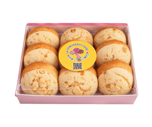 Mazapán Conchas – Peanut Flavored Sweet Bread (9-Pack) - La Concheria Cafe