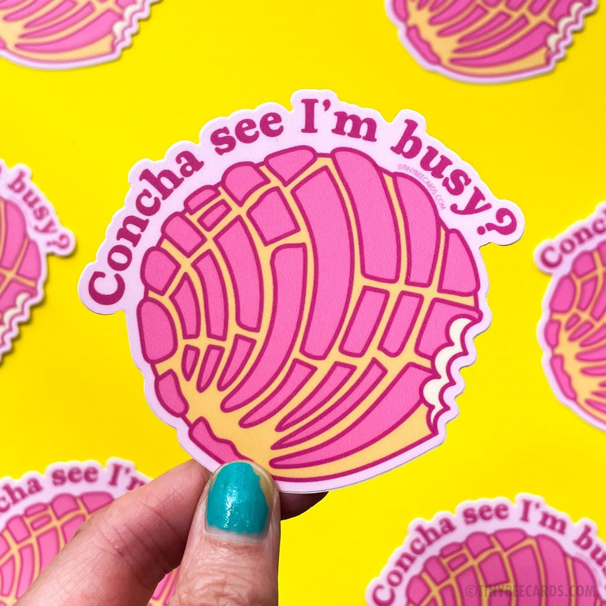 Concha See I'm Busy Pan Dulce Vinyl Sticker - La Concheria Cafe